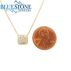 14 Karat Yellow Gold Pave Diamond Necklace- 18 Inches