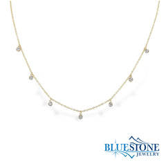14kt Yellow Gold Diamond Necklace- 18 Inches