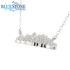 14kt White Gold Diamond Mountain Necklace