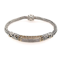 Silver & 18kt Yellow Gold Diamond Bracelet