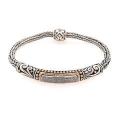 Silver & 18kt Yellow Gold Diamond Bracelet