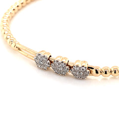 18 Karat Yellow Gold Diamond Stretchable Bracelet- 6.1"