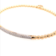 18K Yellow & White Gold Stretchable Bracelet w/Diamonds(6.3inches)