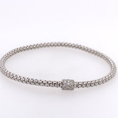 18 Karat White Gold Diamond Stretchable Bracelet(6.1 inches)