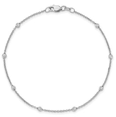 14kt White Gold Diamond Bracelet- 7 Inches