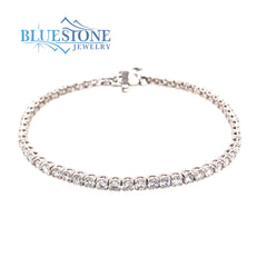 14 Karat White Gold Lab Grown Diamond Tennis Bracelet- 7.5"