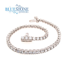 14 Karat White Gold Lab Grown Diamond Tennis Bracelet- 7.5"