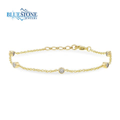 14kt Yellow Gold Diamond Bracelet- 7.25"