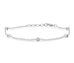 14 Karat White Gold Diamond Bracelet- 7.25"