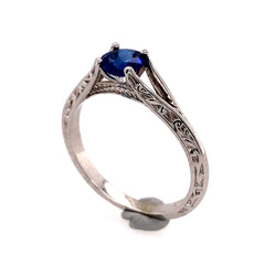 14 Karat White Gold Ceylon Sapphire Ring