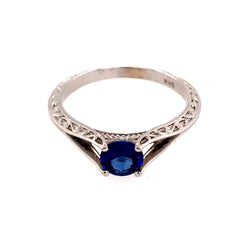 14 Karat White Gold Ceylon Sapphire Ring