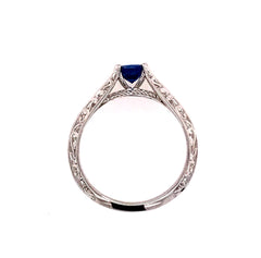 14 Karat White Gold Ceylon Sapphire Ring