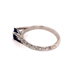14 Karat White Gold Ceylon Sapphire Ring