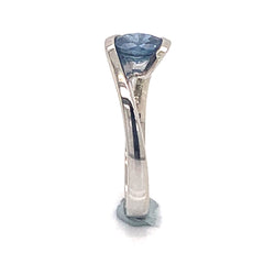 14K White Gold Ring w/ a 1.07 Carat Round Ceylon Blue Sapphire