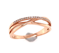 14 Karat Rose Gold Ring w/ Diamonds(size 6)