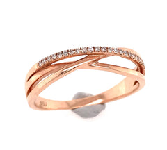 14 Karat Rose Gold Ring w/ Diamonds(size 6)
