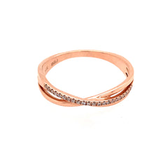 14 Karat Rose Gold Ring w/ Diamonds(size 6)