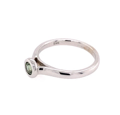 14kt White Gold 0.32 Carat Green Sapphire Ring