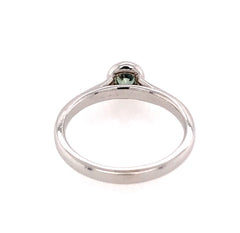 14kt White Gold 0.32 Carat Green Sapphire Ring