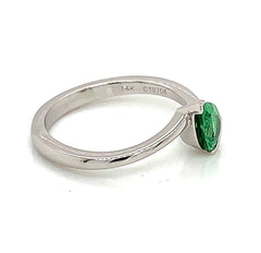 14 Karat White Gold Tsavorite Garnet Ring