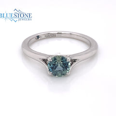 14K White Gold Ring w/ Montana Sapphire