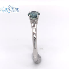 14K White Gold Ring w/ Montana Sapphire