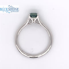 14K White Gold Ring w/ Montana Sapphire