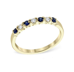 14kt Yellow Gold Sapphire and Diamond Ring- Size 7