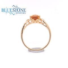 14K Yellow Gold Citrine Ring w/ Diamonds(Size 7)