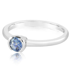 14 Karat White Gold Aquamarine Ring
