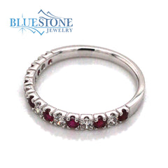 14K White Gold Ruby and Diamond Ring