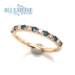 14K Yellow Gold London Blue Topaz and Diamond Ring