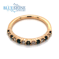 14K Yellow Gold London Blue Topaz and Diamond Ring