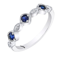 Sterling Silver Rhodium Plated Ring with Three 2.5mm Round Lab Created