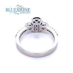 14kt White Gold Alexandrite and Diamond Ring- Size 7