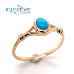 14kt Yellow Gold Turquoise Ring- Size 7.25