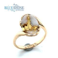 14kYellow Gold Ring w/Gold Quartz- Size 7.25