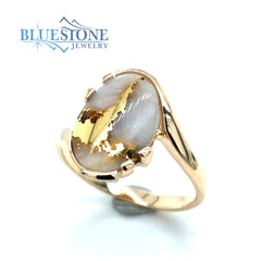14kYellow Gold Ring w/Gold Quartz- Size 7.25