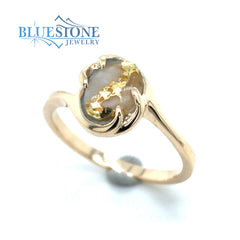 14K Yellow Gold Ring w/ Gold Quartz- Ring size 7