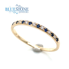 14kt Yellow Gold Sapphire and Diamond Ring- 7.25