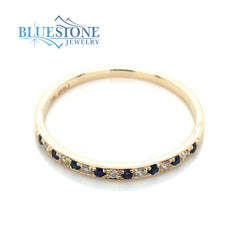 14K Yellow Gold Sapphire and Diamond Ring- 6