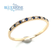 14K Yellow Gold Sapphire and Diamond Ring- 6