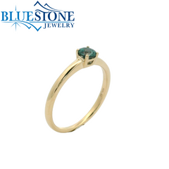 14K Yellow Gold Created Alexandrite Ring- sz 7