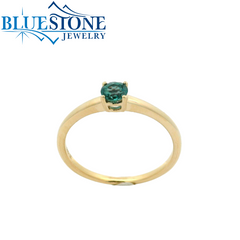 14K Yellow Gold Created Alexandrite Ring- sz 7