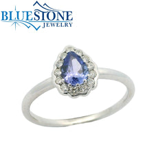 14k White Gold Tanzanite Diamond Ring*size 6