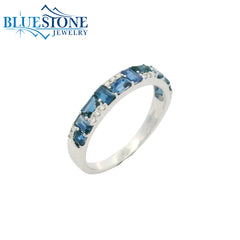 14KWG Ring w/ Sapphires and Diamonds - Sz. 6.75