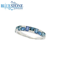 14KWG Ring w/ Sapphires and Diamonds - Sz. 6.75