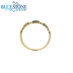 14KYG Ring w/ Emeralds & Diamonds - Sz. 7