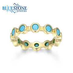 Gold Plated Turquoise Ring- Size 8