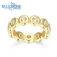 Gold Plated Ring with CZs- Size 6